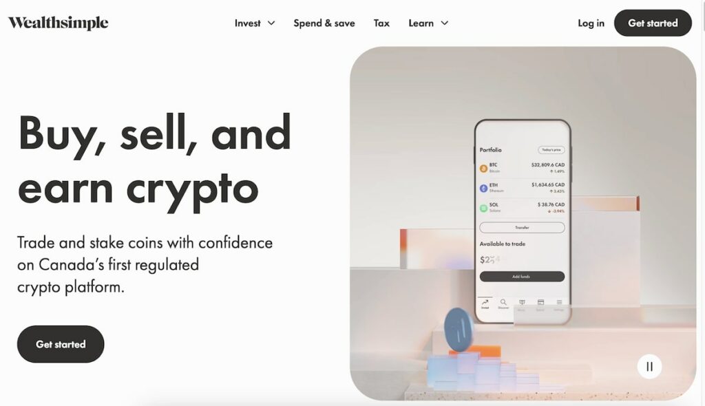 Wealthsimple Crypto home page