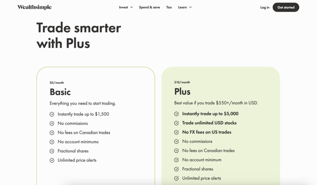 Wealthsimple Plus Compared To Free